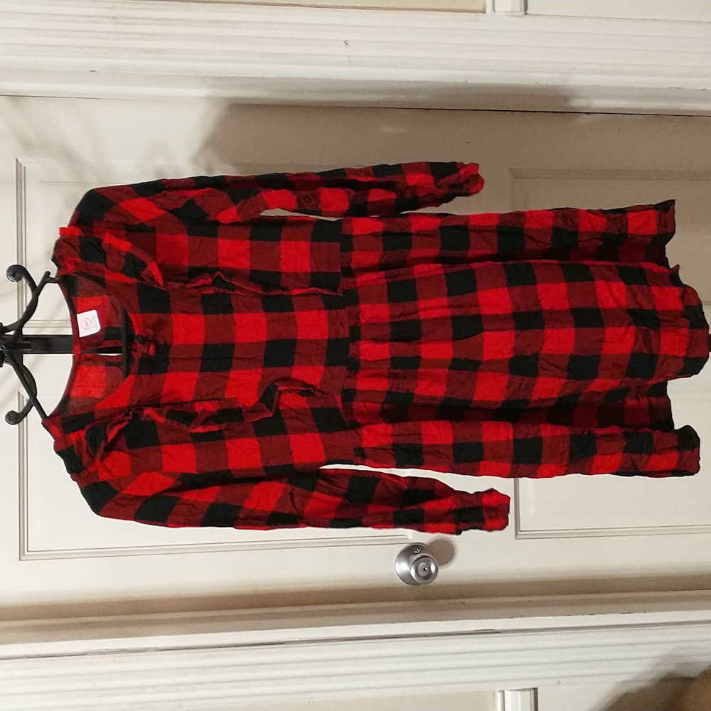 Plaid long sleeve dress